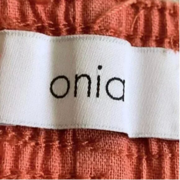 Onia Women's Linen Blend Drawstring Waist Rose Colored Pants Size Medium - Picture 6 of 11